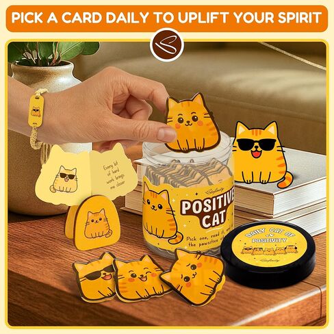 60 Positive Cat Affirmation Cards - Funny Cat Gifts For Women Birthday, Christmas Gifts For People Who Love Cats, Anxiety & Stress Relief Gift For Desk Decor in Saudi Arabia
