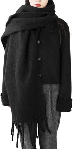 Large Chunky Scarf Oversized Fluffy Scarves Blanket Big Wool Thick Winter Warm in Saudi Arabia