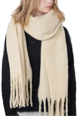 Chunky Scarf for Women Winter Oversized Thick Warm Tassel Scarves Cold Weather Large Blanket Soft Warm Shawl Wraps in Saudi Arabia
