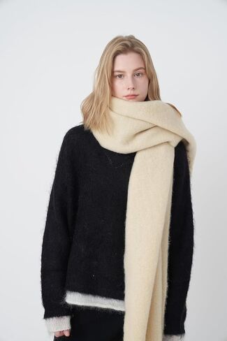 Chunky Scarf for Women Winter Oversized Thick Warm Tassel Scarves Cold Weather Large Blanket Soft Warm Shawl Wraps in Saudi Arabia