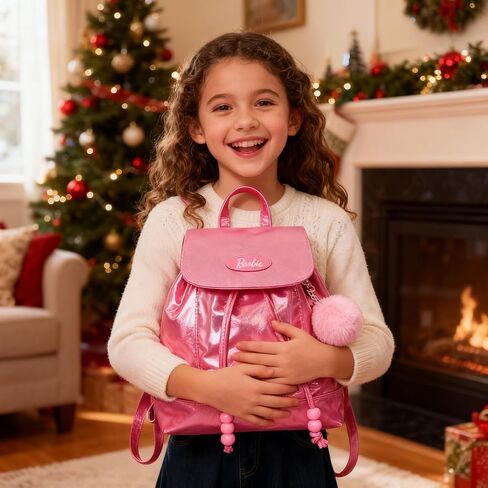 حقيبة ظهر صغيرة من MINISO Barbie، حقيبة باربي جلدية متينة وسهلة العناية ومقاومة للماء، حقيبة ظهر باربي لطيفة وأنيقة للنساء والفتيات in Saudi Arabia