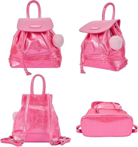 حقيبة ظهر صغيرة من MINISO Barbie، حقيبة باربي جلدية متينة وسهلة العناية ومقاومة للماء، حقيبة ظهر باربي لطيفة وأنيقة للنساء والفتيات in Saudi Arabia
