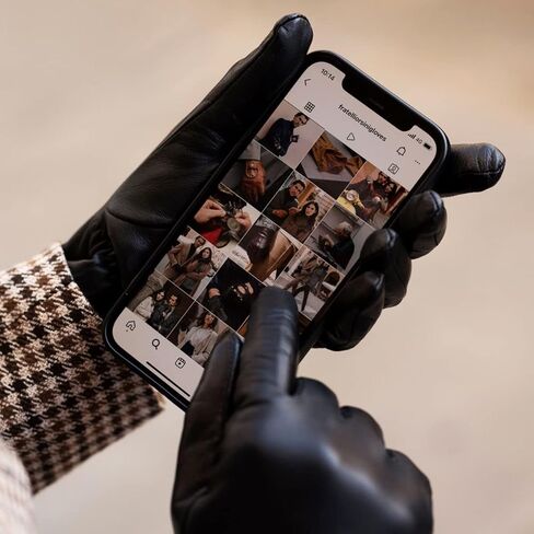 Fratelli Orsini Winter Gloves Isabella Black for Women - Lambskin Leather Gloves cashmere lining & touchscreen - color Black in Saudi Arabia