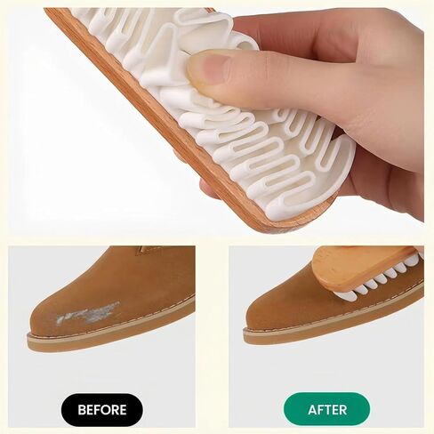 2 Pack Rubber Shoe Brush, Suede Shoe Cleaner for Shoes, Magic Rubber Shoe Brush for Cleaning, Shoes, Bags, Jacket, Purse, Sofa with Wooden Handle, Stain Eraser (2 Pcs) in Saudi Arabia