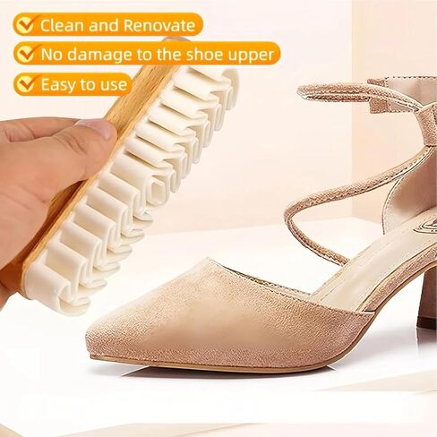 2 Pack Rubber Shoe Brush, Suede Shoe Cleaner for Shoes, Magic Rubber Shoe Brush for Cleaning, Shoes, Bags, Jacket, Purse, Sofa with Wooden Handle, Stain Eraser (2 Pcs) in Saudi Arabia