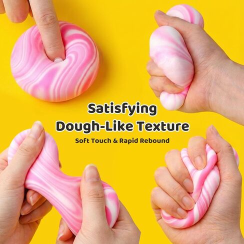 LovesTown Stretchy Stress Ball, 2.5" Squeeze Ball Assorted Colors Dough Ball Fidget Toy for Kids Adult Stress Relief 3 Colors in Saudi Arabia