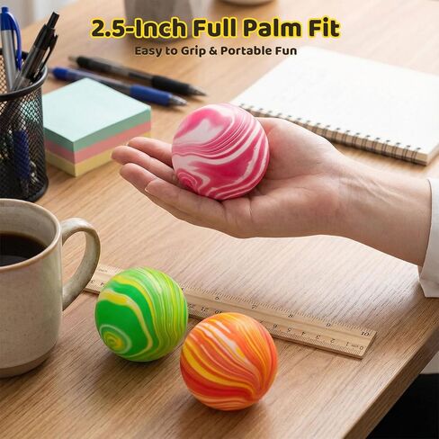LovesTown Stretchy Stress Ball, 2.5" Squeeze Ball Assorted Colors Dough Ball Fidget Toy for Kids Adult Stress Relief 3 Colors in Saudi Arabia