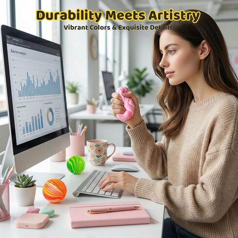 LovesTown Stretchy Stress Ball, 2.5" Squeeze Ball Assorted Colors Dough Ball Fidget Toy for Kids Adult Stress Relief 3 Colors in Saudi Arabia