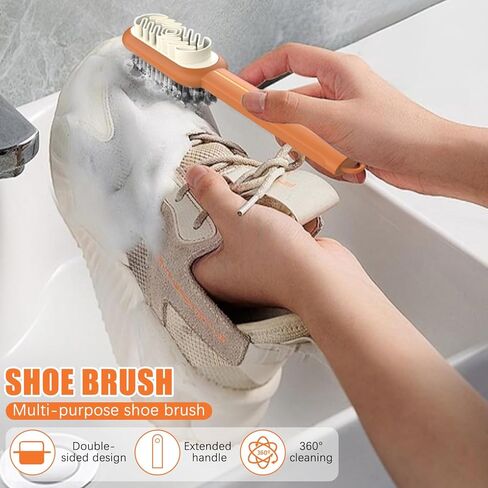 2 in 1 Scrub Suede Shoe Brush, Rubber Polish Eraser, Multifunctional Suedes Eraser Cleaner for Suede Cleaner and Nubuck Brush (Orange) in Saudi Arabia