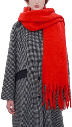 Large Chunky Scarf Oversized Fluffy Scarves Blanket Big Wool Thick Winter Warm in Saudi Arabia