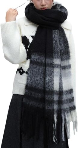 Large Chunky Scarf Oversized Fluffy Scarves Blanket Big Wool Thick Winter Warm in Saudi Arabia