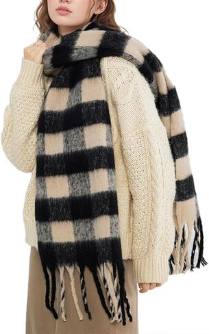 Large Chunky Scarf Oversized Fluffy Scarves Blanket Big Wool Thick Winter Warm in Saudi Arabia