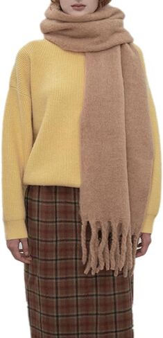 Large Chunky Scarf Oversized Fluffy Scarves Blanket Big Wool Thick Winter Warm in Saudi Arabia