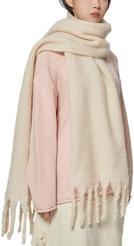 Large Chunky Scarf Oversized Fluffy Scarves Blanket Big Wool Thick Winter Warm in Saudi Arabia