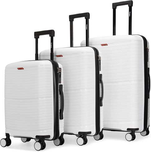 Bobcat Expandable 3-Piece Hardside Spinner Luggage Set, Carbon Fiber Finish with TSA Locks (Black) in Saudi Arabia