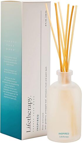 Lifetherapy Grounded Mini Reed Diffuser | Home Fragrance Diffuser | Fresh Citrus, Heliotrope, Dry Amber, Calming Rose, Vanilla | 2 FL OZ in Kuwait
