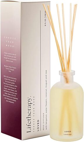Lifetherapy Grounded Mini Reed Diffuser | Home Fragrance Diffuser | Fresh Citrus, Heliotrope, Dry Amber, Calming Rose, Vanilla | 2 FL OZ in Kuwait