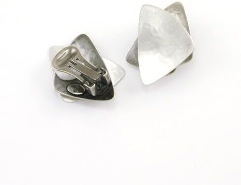 Stacked Triangle Clip Earring in Silver and Antique Silver in Saudi Arabia