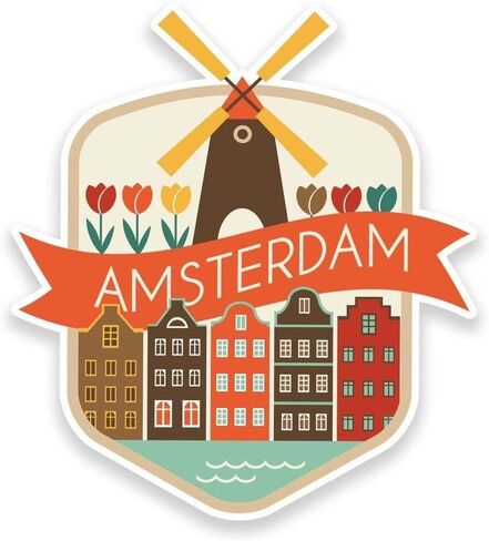 Amsterdam Netherlands Round Metal 0.75" Lapel Pin Hat Shirt Pin Tie Tack Pinback in Saudi Arabia