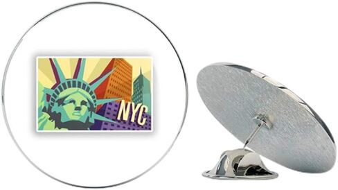 New York City NYC Round Metal 0.75" Lapel Pin Hat Shirt Pin Tie Tack Pinback in Saudi Arabia