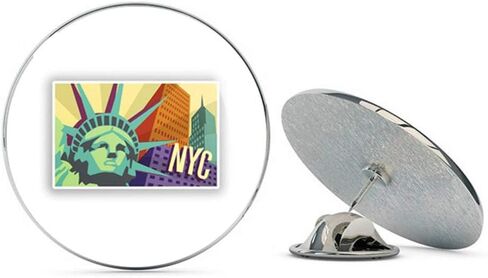 New York City NYC Round Metal 0.75" Lapel Pin Hat Shirt Pin Tie Tack Pinback in Saudi Arabia