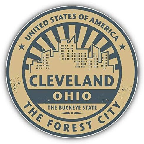 ملصق Cleveland City USA دائري معدني مقاس 0.75 سم على شكل دبوس وقبعة وقميص وربطة عنق وظهر in Saudi Arabia