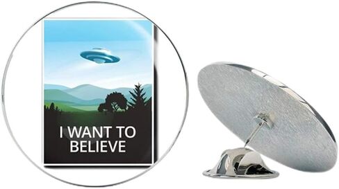 UFO Alien X-Files Area 51 Round Metal 0.75" Lapel Pin Hat Shirt Pin Tie Tack Pinback in Saudi Arabia