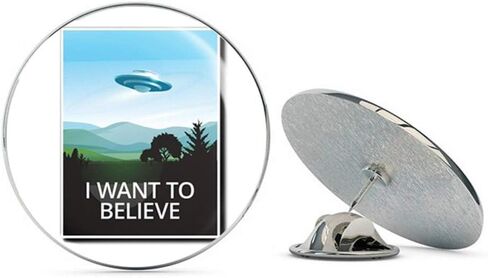 UFO Alien X-Files Area 51 Round Metal 0.75" Lapel Pin Hat Shirt Pin Tie Tack Pinback in Saudi Arabia