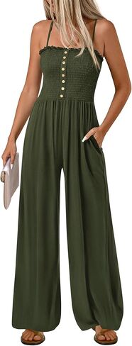 PRETTYGARDEN Jumpsuits for Women Dressy 2026 Summer Sleeveless Travel One Piece Outfits Spring Casual Wide Leg Pants Rompers in Kuwait