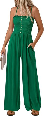 PRETTYGARDEN Jumpsuits for Women Dressy 2026 Summer Sleeveless Travel One Piece Outfits Spring Casual Wide Leg Pants Rompers in Kuwait