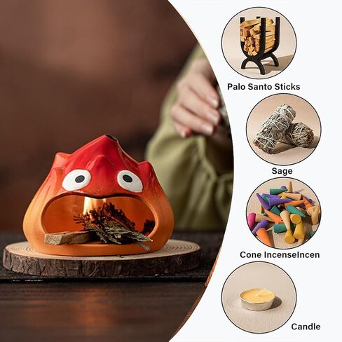 Handcrafted Mini Ceramic Incense Holder - Palo Santo Burner, Sage Sticks & Wood Incense, with Ash Catcher for Meditation, Yoga, Aromatherapy in Saudi Arabia