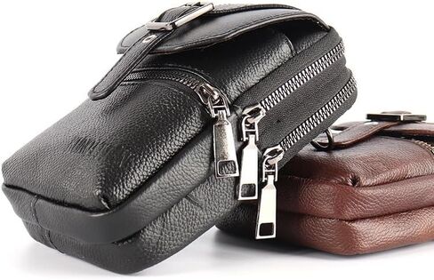 Multifunction PU Leather Messenger Bag Pure Handbag Versatile fashion accessories for men and women, Pouch Shoulder Crossbody Bag - Reddish brown in Saudi Arabia