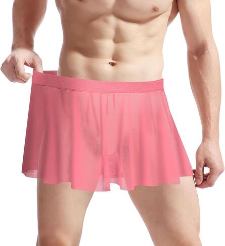 Men's Sissy Mini Skirt See Through Panty Sissy Lingerie for Cross-dressers Crossdressing Panties Gay Sleepwear Underpants in Saudi Arabia