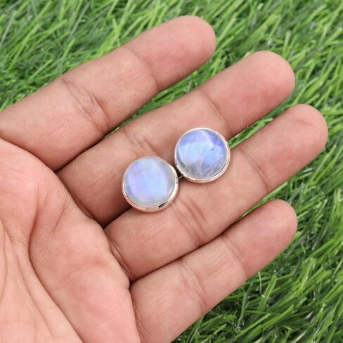 أزرار أكمام من حجر القمر مجوهرات للرجال من الفضة الإسترليني عيار 925، أزرار أكمام لحفلات الزفاف هدية فريدة من نوعها، أزرار أكمام من الأحجار الكريمة الطبيعية in Kuwait