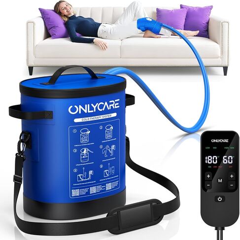 Cold Therapy Machine 4.0, Program Timer Ice Machine for Knee After Surgery, Portable Ice Therapy Machine with Quiet Pump, w/Compression Pad for Ankle, Arm Joints, Sport Injury, Cryotherapy Pain Relief in Saudi Arabia