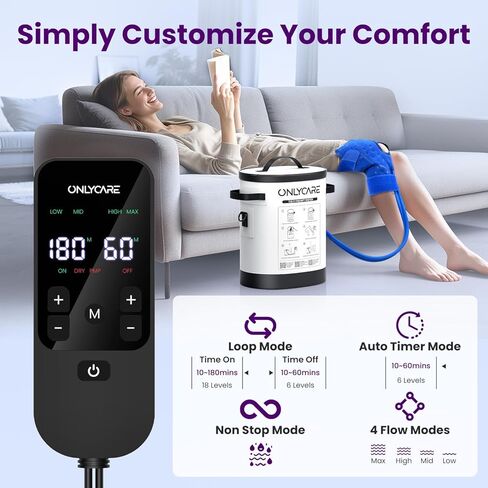 Cold Therapy Machine 4.0, Program Timer Ice Machine for Knee After Surgery, Portable Ice Therapy Machine with Quiet Pump, w/Compression Pad for Ankle, Arm Joints, Sport Injury, Cryotherapy Pain Relief in Saudi Arabia