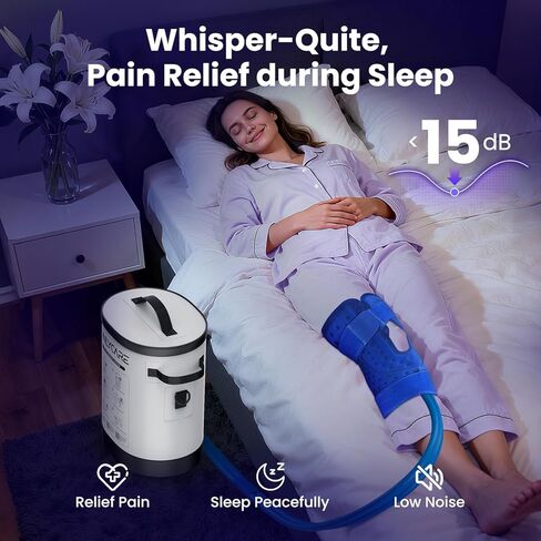 Cold Therapy Machine 4.0, Program Timer Ice Machine for Knee After Surgery, Portable Ice Therapy Machine with Quiet Pump, w/Compression Pad for Ankle, Arm Joints, Sport Injury, Cryotherapy Pain Relief in Saudi Arabia