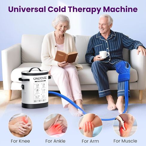 Cold Therapy Machine 4.0, Program Timer Ice Machine for Knee After Surgery, Portable Ice Therapy Machine with Quiet Pump, w/Compression Pad for Ankle, Arm Joints, Sport Injury, Cryotherapy Pain Relief in Saudi Arabia