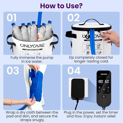 Cold Therapy Machine 4.0, Program Timer Ice Machine for Knee After Surgery, Portable Ice Therapy Machine with Quiet Pump, w/Compression Pad for Ankle, Arm Joints, Sport Injury, Cryotherapy Pain Relief in Saudi Arabia
