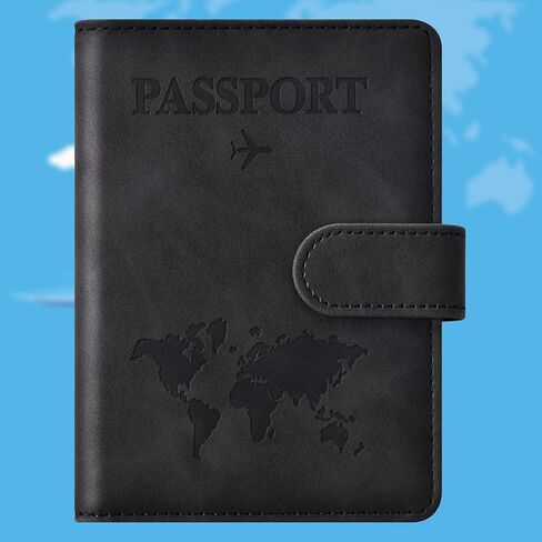 Travel Passport Holder for Men and Women, Passport Wallet Cover Case for Travel Essentials, Durable and Stylish(Dark Blue in Saudi Arabia