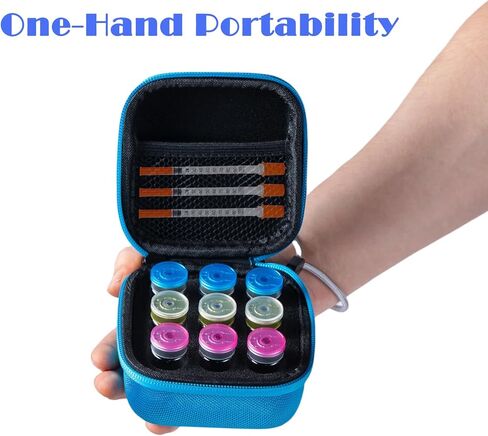 حافظة تخزين حامل ثلاجة الأنسولين، حامل واقي قارورة الأنسولين، منظم حقيبة سفر مبرد الأنسولين يناسب قوارير U-100 القياسية سعة 10 مل، 9 فتحات، أزرق (9 فتحات) in Kuwait