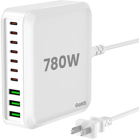 265W USB C Charger, 8-Port Desktop USB C Charging Station, 65W USB C Laptop Charger Compatible with MacBook Pro/Air, iPhone 14/13/Mini/Pro/13Pro Max/12 in Saudi Arabia