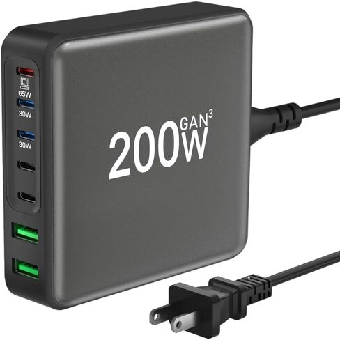 265W USB C Charger, 8-Port Desktop USB C Charging Station, 65W USB C Laptop Charger Compatible with MacBook Pro/Air, iPhone 14/13/Mini/Pro/13Pro Max/12 in Saudi Arabia