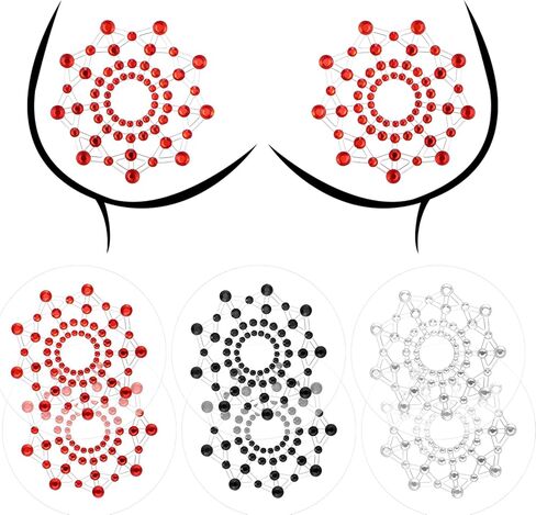 3 Pairs Rhinestone Pasties Sexy Nipple Covers Glitter Crystal Tassel Nipple Pasties for Women Halloween Rave in Saudi Arabia