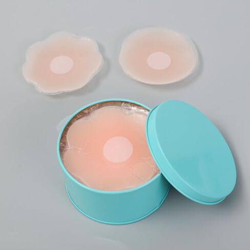 6 Pairs with Box Invisible Silicone Nipple Covers Reusable Women Breast Petals Lift Bras Pasties Bra Padding Sticker Patch Adhesive Pads Intimate,Flower Shape Pink in Saudi Arabia