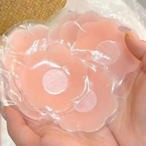 6 Pairs with Box Invisible Silicone Nipple Covers Reusable Women Breast Petals Lift Bras Pasties Bra Padding Sticker Patch Adhesive Pads Intimate,Flower Shape Pink in Saudi Arabia