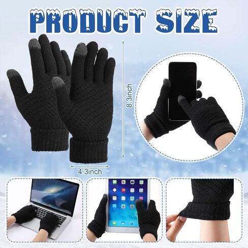 16 Pieces Winter Ear Warmer Headband with Touch Screen Gloves Set for Women Men Fleece Ear Muffs Knit Gloves for Sport Running Cycling Driving Hiking Ski in Saudi Arabia