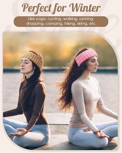 geyoga 6 حزمة عصابات الرأس الشتوية لتدفئة الأذن السائبة متماسكة الصوف مبطن عقال سميكة غامض كابل الكروشيه الدافئة الطقس البارد غطاء للأذنين هدايا للنساء الرجال الطقس البارد عيد الميلاد تخزين ستوفير، 6 ألوان in Kuwait