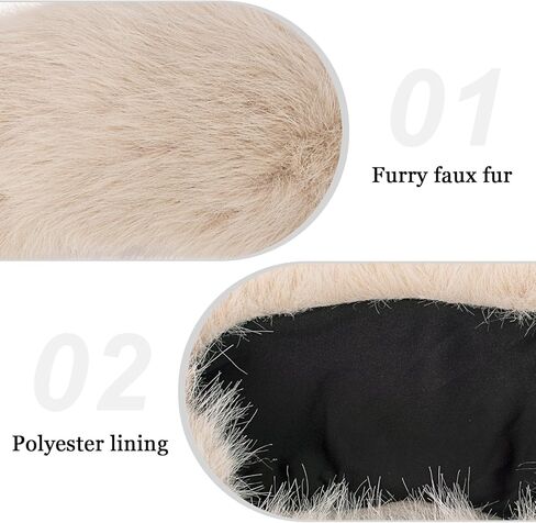 Peicees Faux Fur Headband, Womens Thermal Elastic Hairband Ear Warmer Furry Fleece Russian Hat for Winter Costume Party in Saudi Arabia