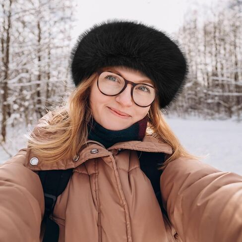 Peicees Faux Fur Headband, Womens Thermal Elastic Hairband Ear Warmer Furry Fleece Russian Hat for Winter Costume Party in Saudi Arabia